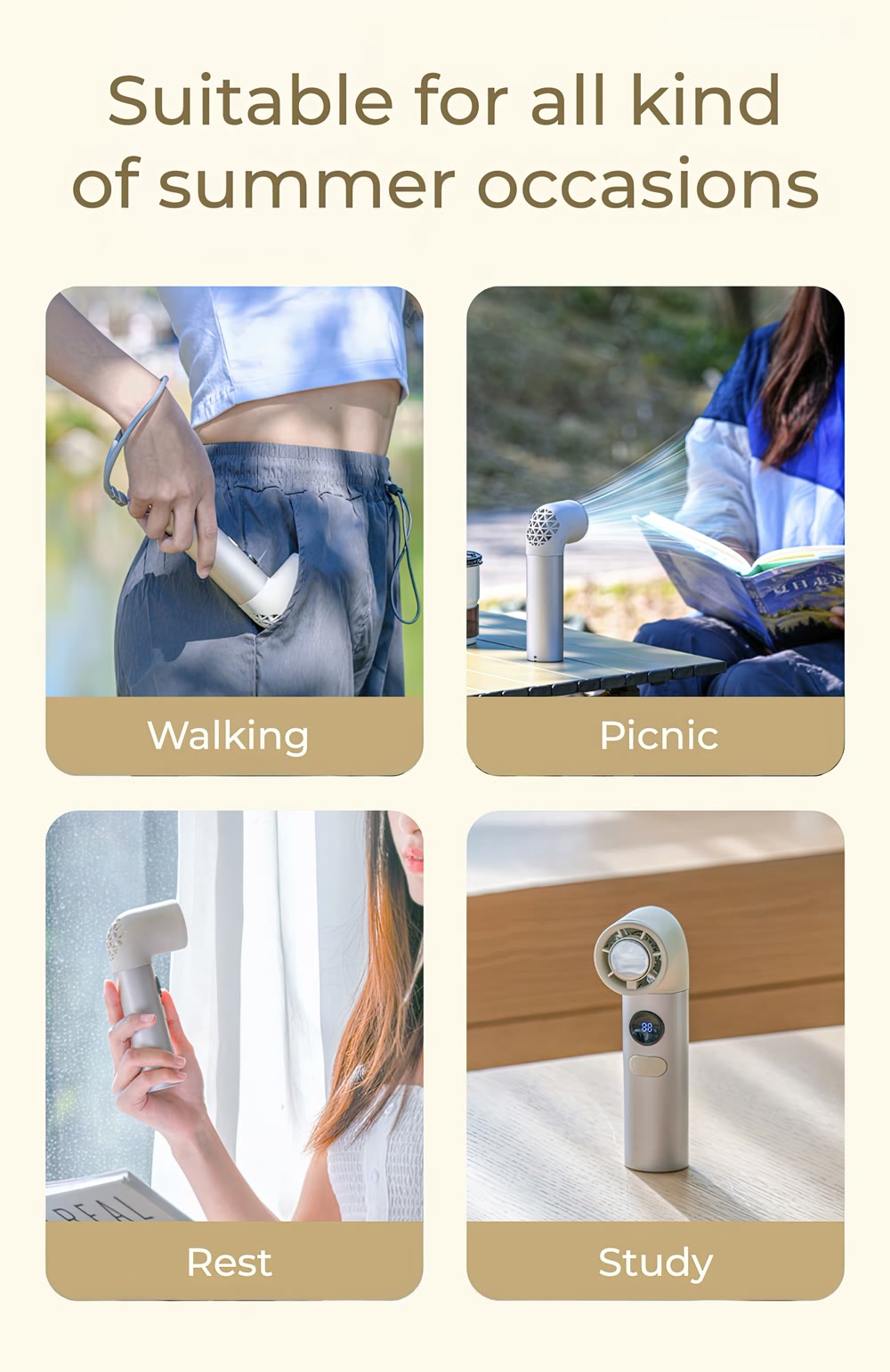 Deuzo Handheld Fan SlickLight